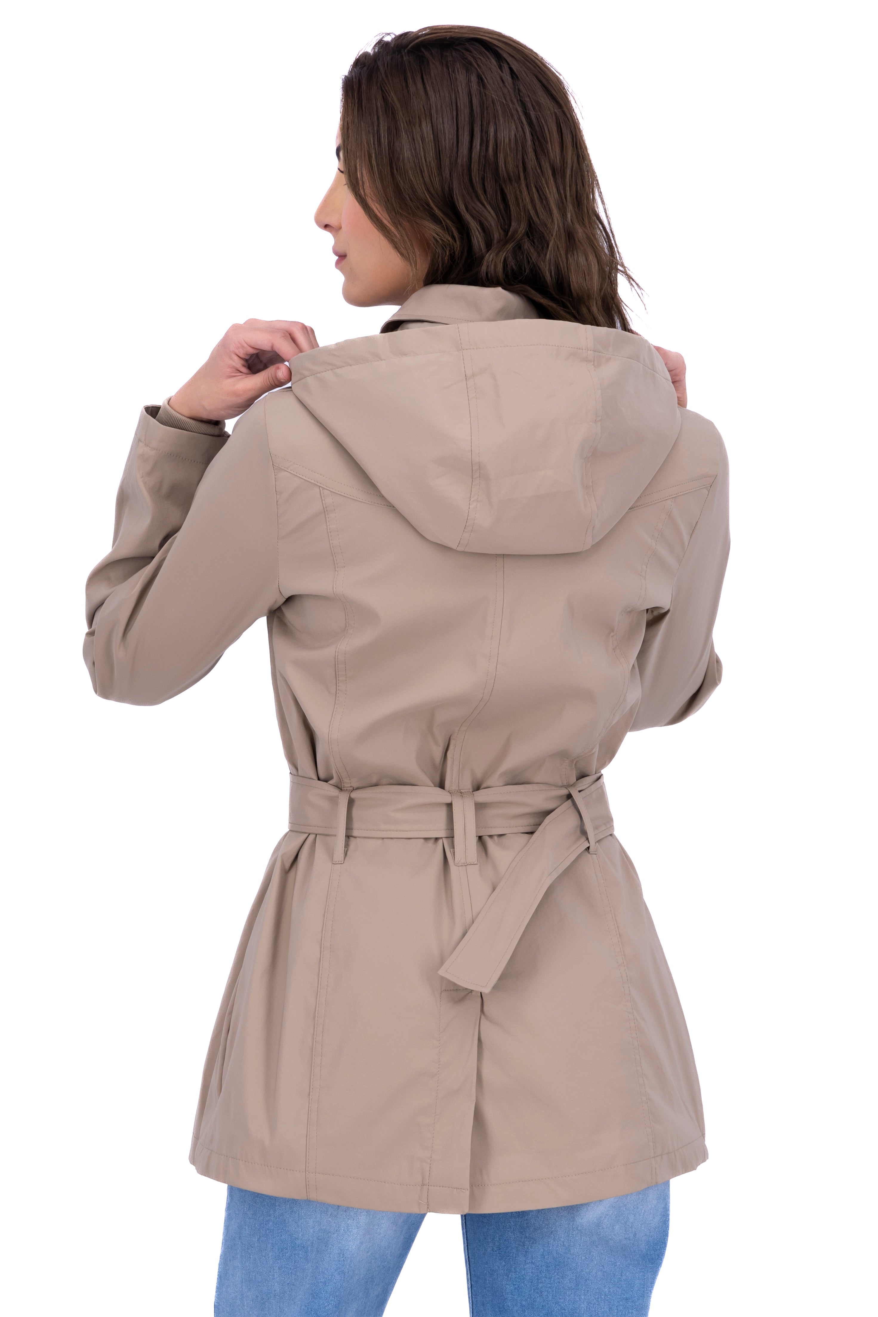 Gabardina Botones Gorro KHAKI