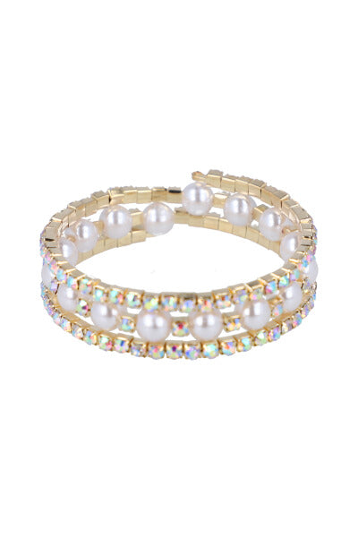 Cuff bracelet pearl shines GOLD