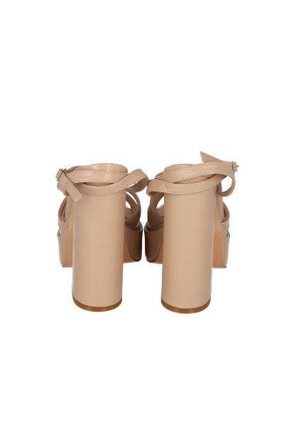 Tacon Plataforma Chunky Liso NUDE