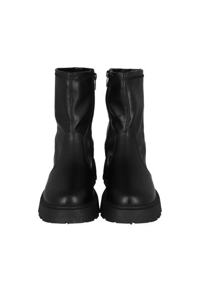 Botas efecto piel suela track NEGRO