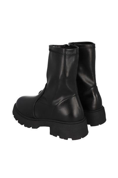 Botas efecto piel suela track NEGRO