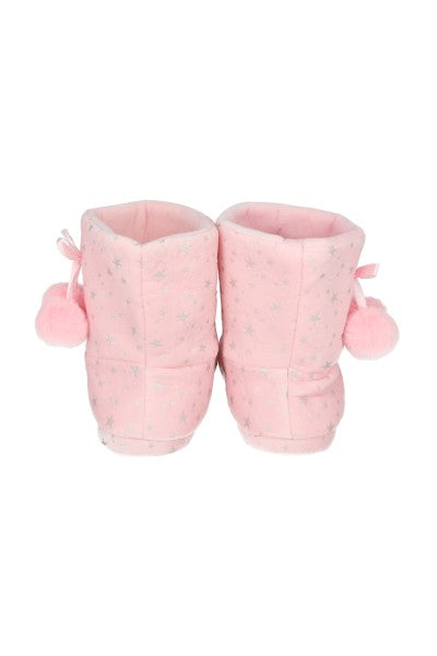 Pantuflas bota estrellas pompones PALO DE ROSA