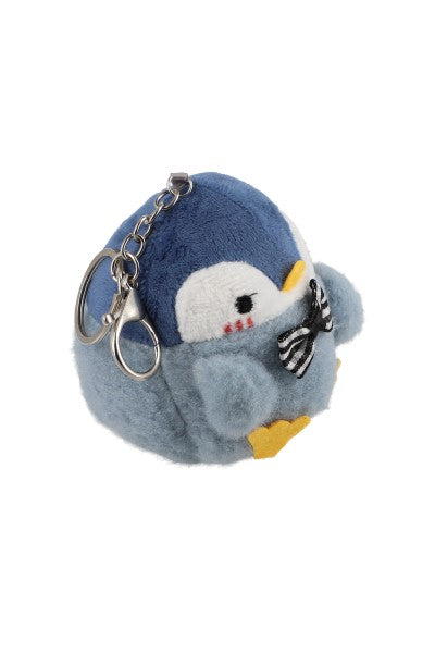 Llavero peluche pingüino moño AZUL