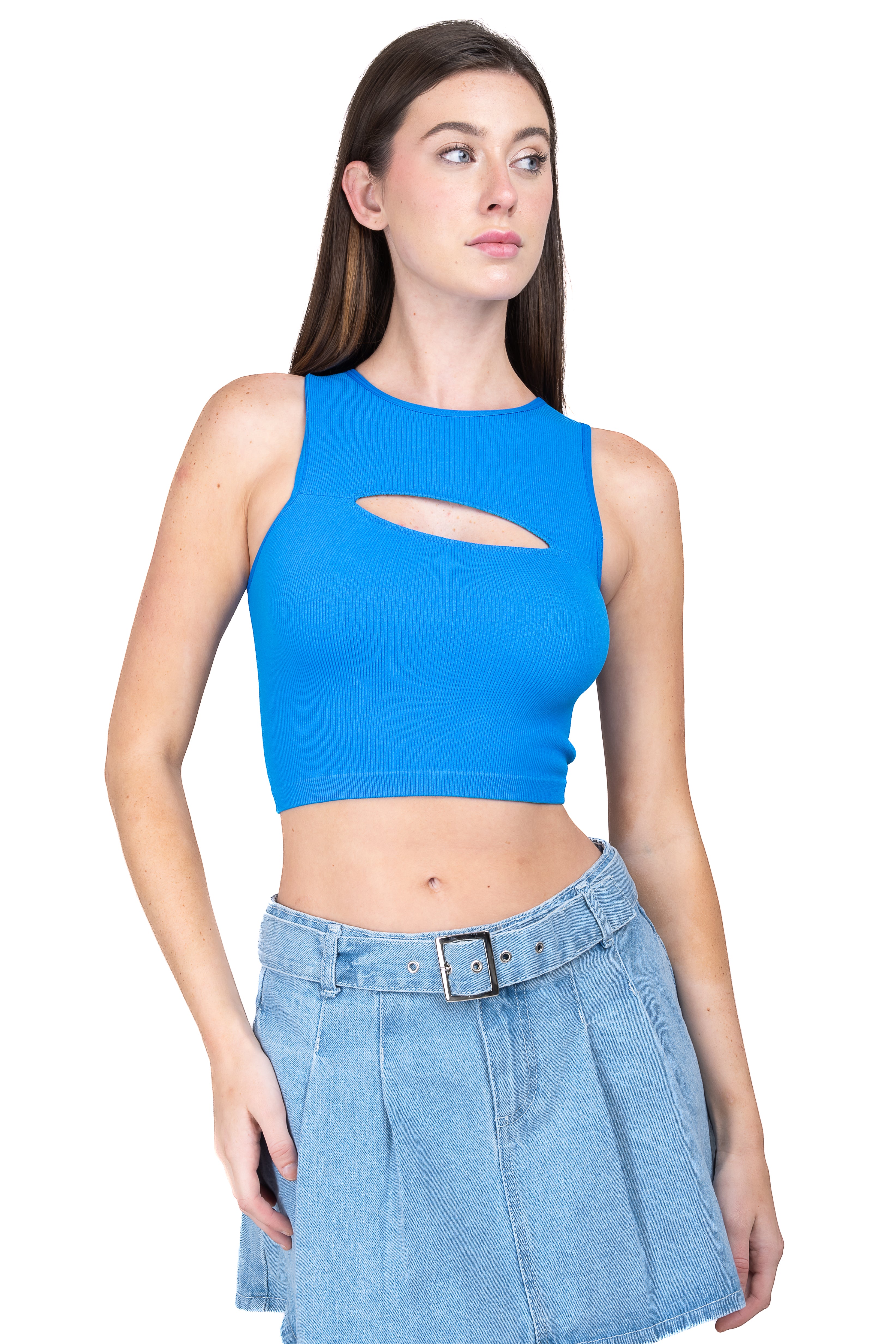 Top tank cut out chest Pitufo blue