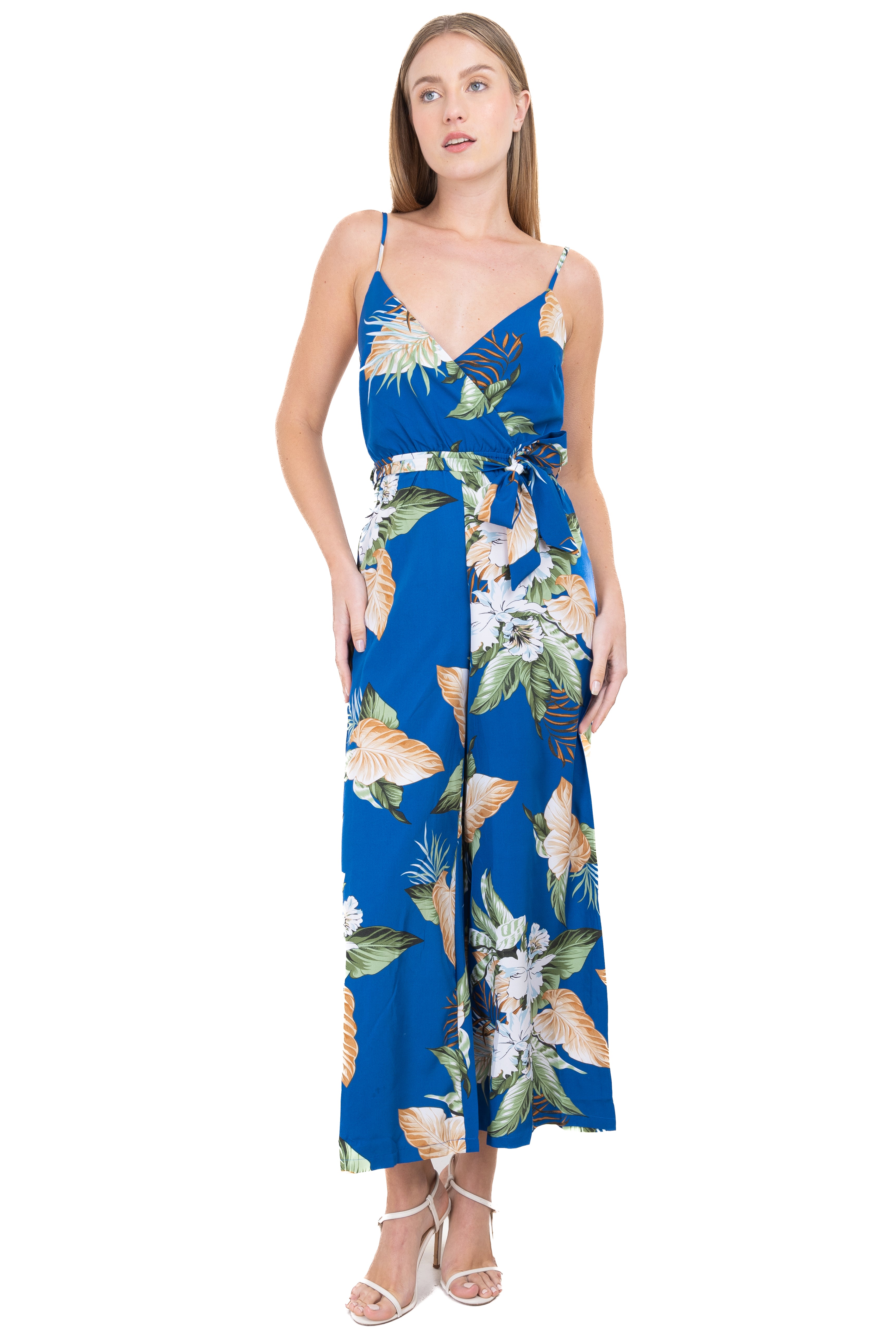 Jumpsuit hojas tropicales AZUL COMBO