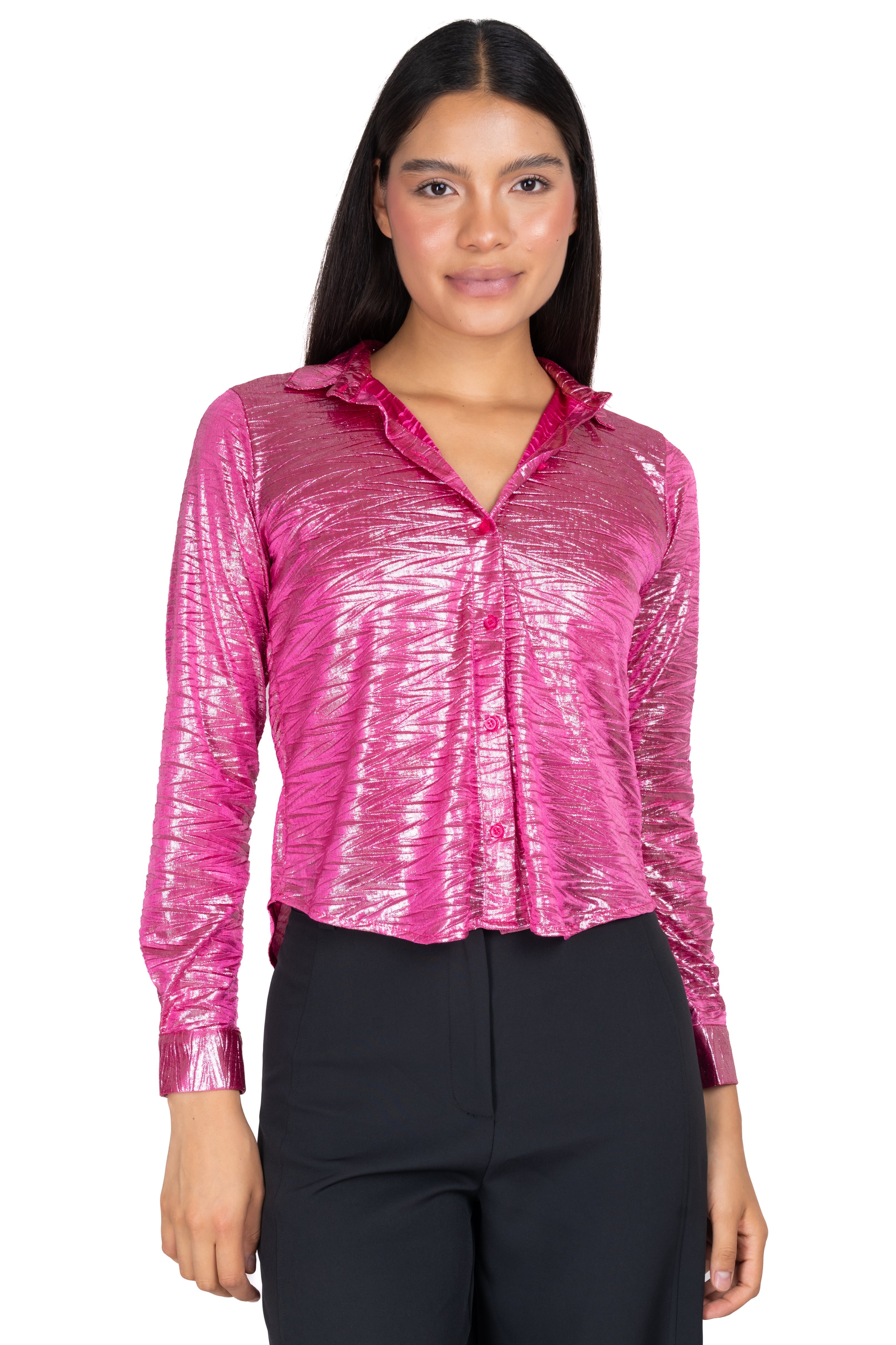Camisa metálica textura zig zag FIUSHA
