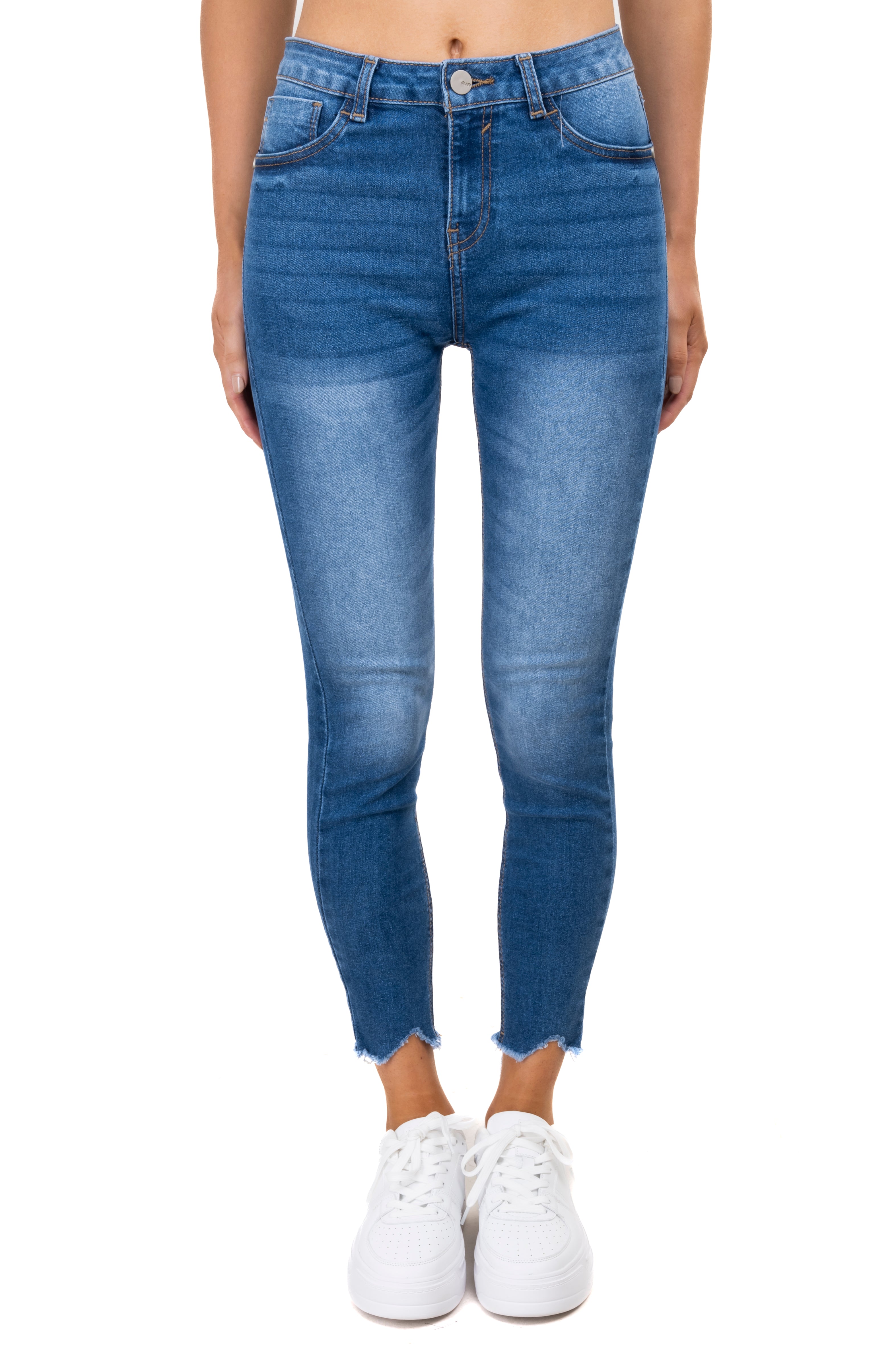 Jeans skinny desgaste tobillo MEDIUM WASH