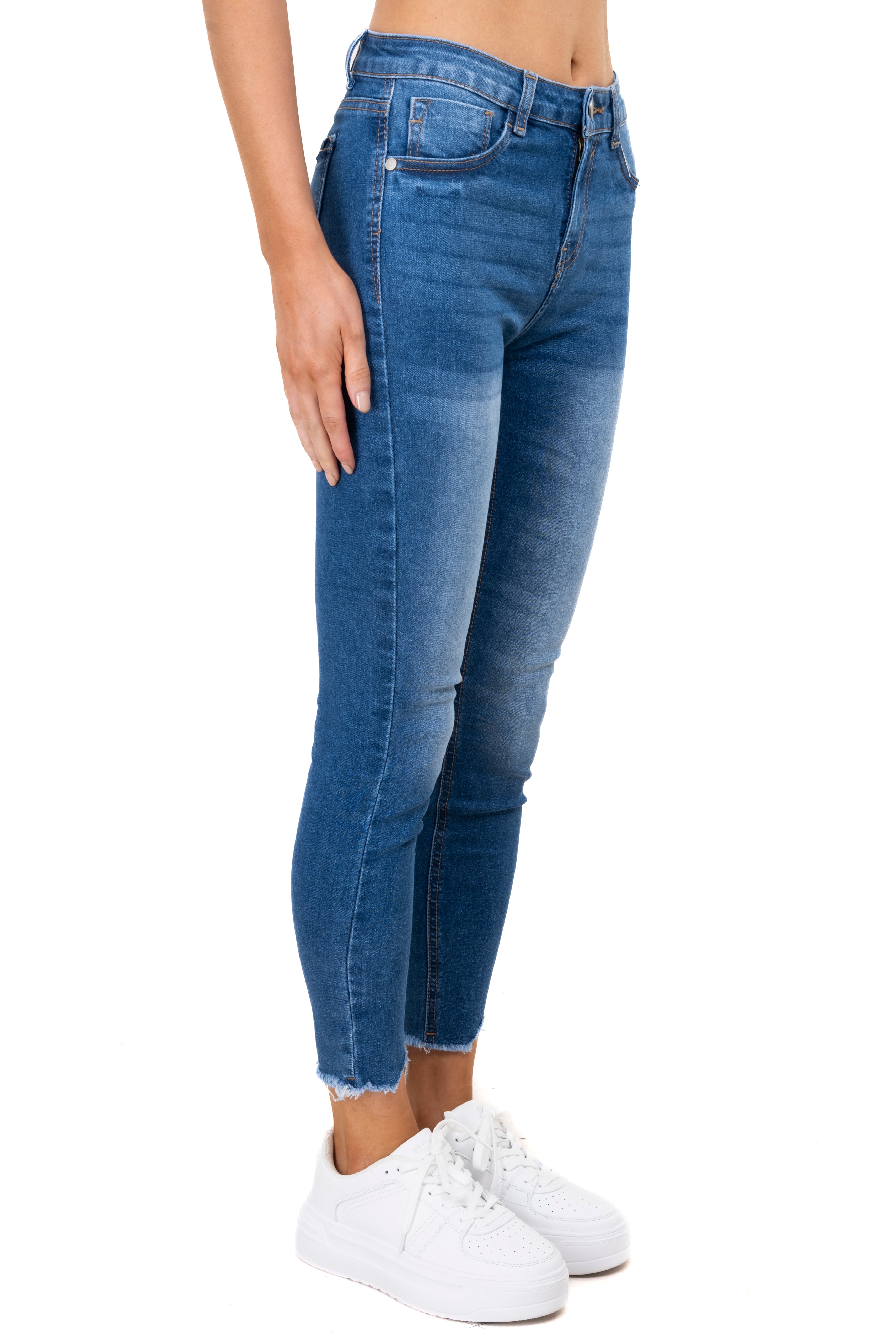 Jeans skinny desgaste tobillo MEDIUM WASH