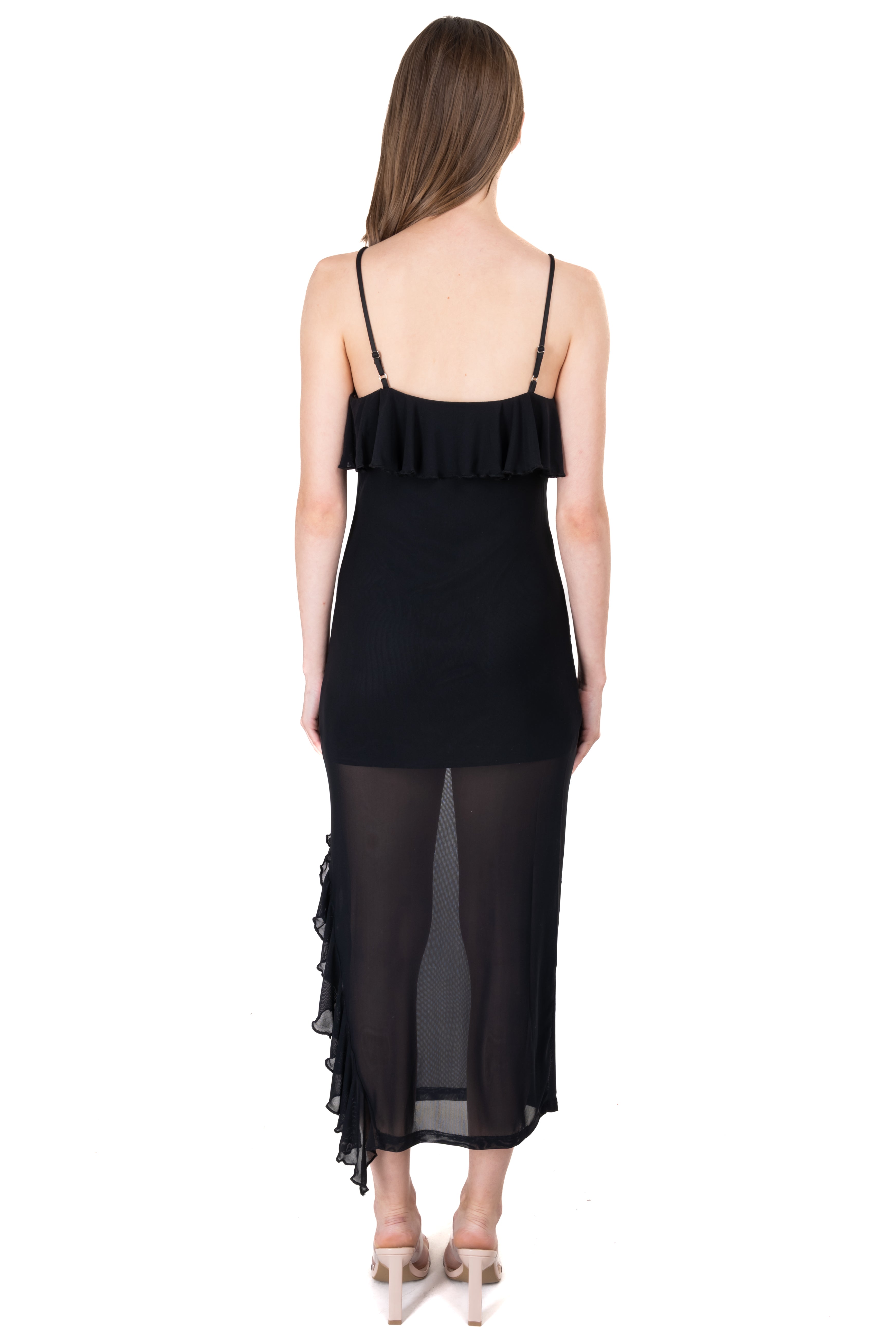 Maxi Mesh Olán dress BLACK