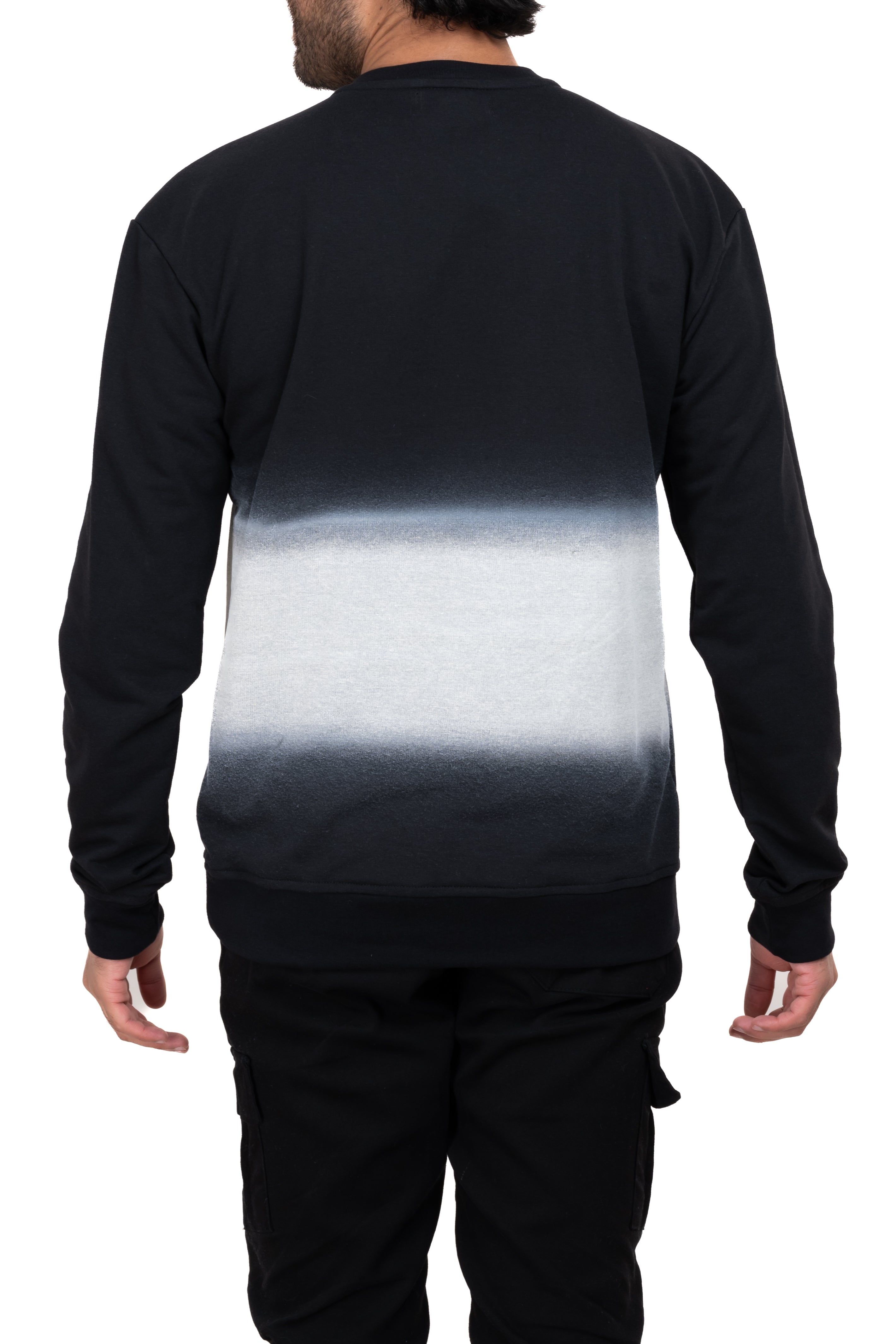 Long -sleeved degraded sweatshirt Black Combo