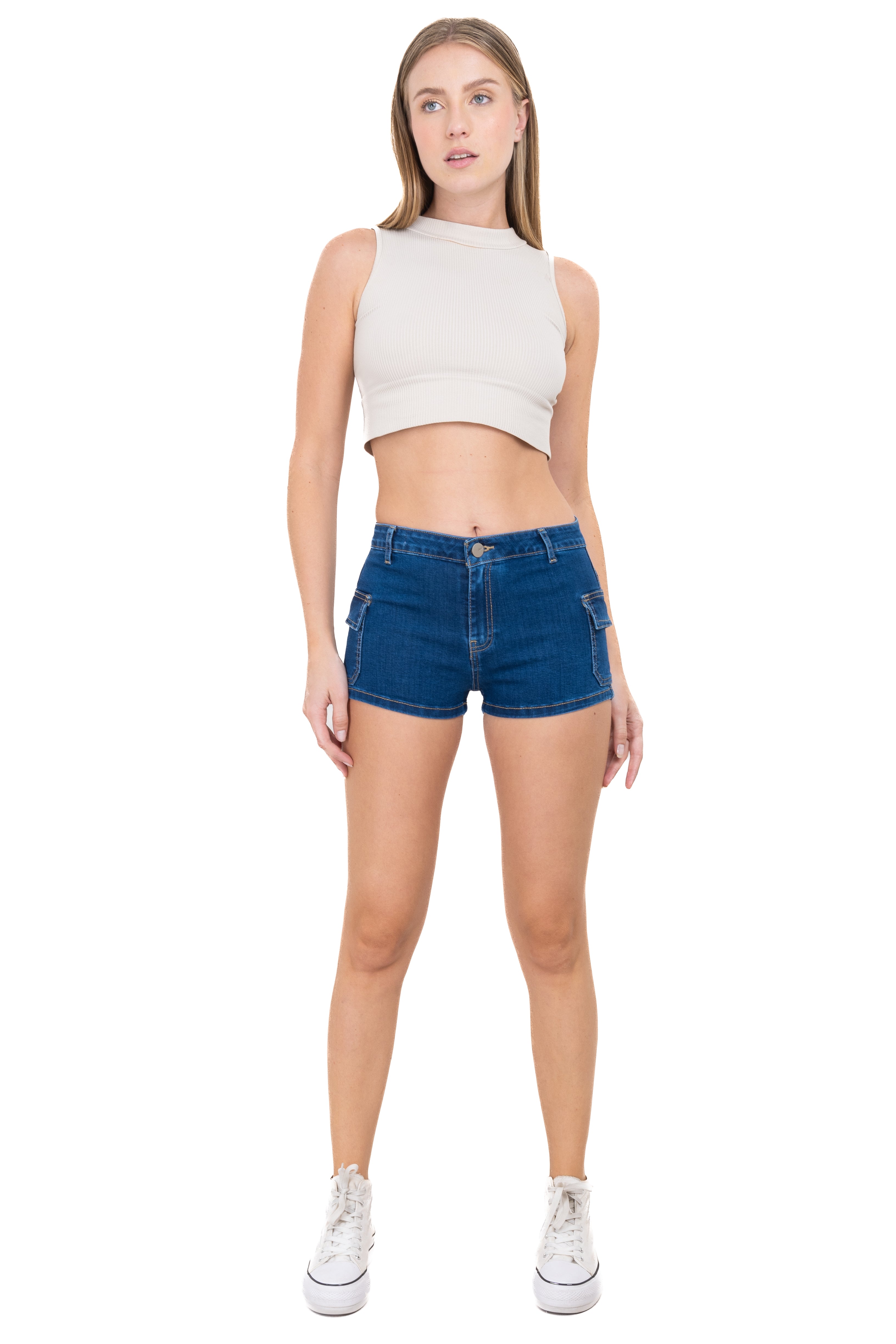 Short denim position Medium Wash