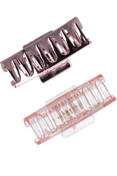 Set 2 pieces rectangular clamp Rose gold