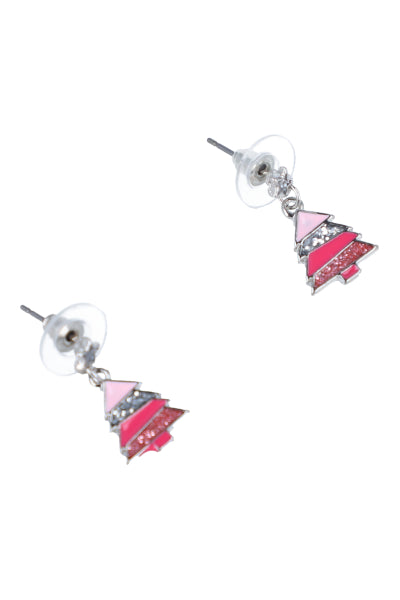 Christmas tree earrings color PINK