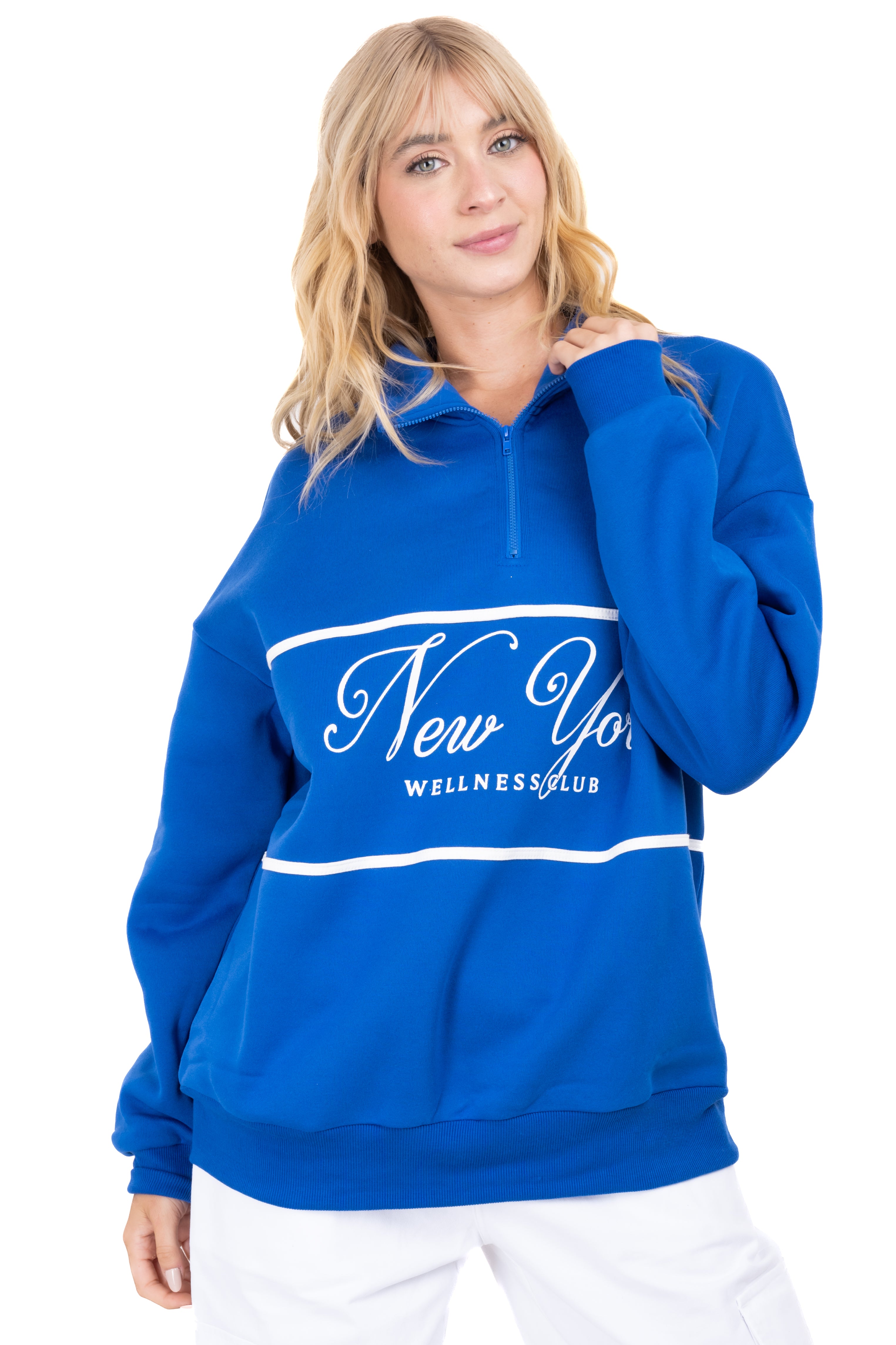 High neck oversize sweatshirt King blue