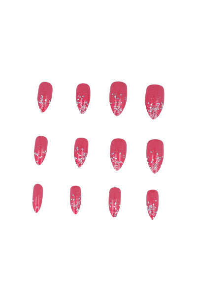 Set 12 uñas adheribles glitter BLUSH