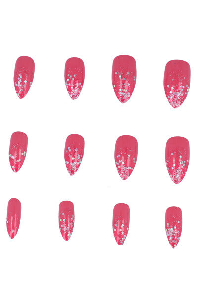 Set 12 uñas adheribles glitter BLUSH