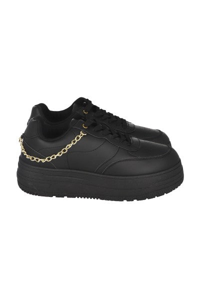 TENIS CASUAL PLATAFORMA CADENA NEGRO