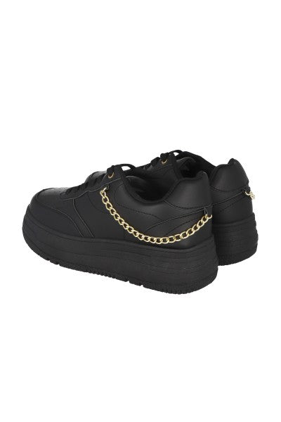 TENIS CASUAL PLATAFORMA CADENA NEGRO