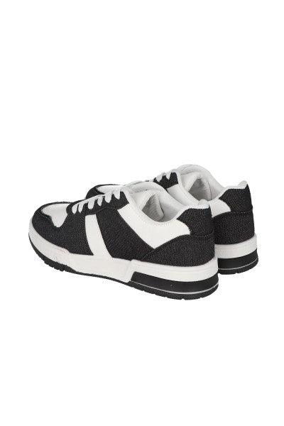 TENIS CASUAL CONTRASTES DENIM NEGRO