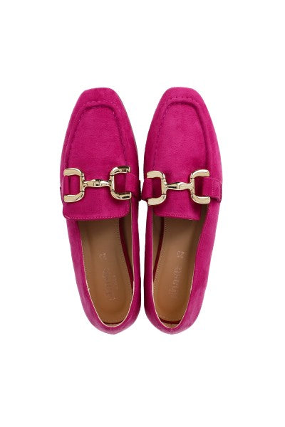 LOAFER PUNTA CUADRADA HEBILLA MAGENTA