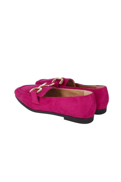 LOAFER PUNTA CUADRADA HEBILLA MAGENTA