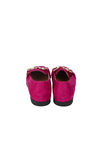 LOAFER PUNTA CUADRADA HEBILLA MAGENTA