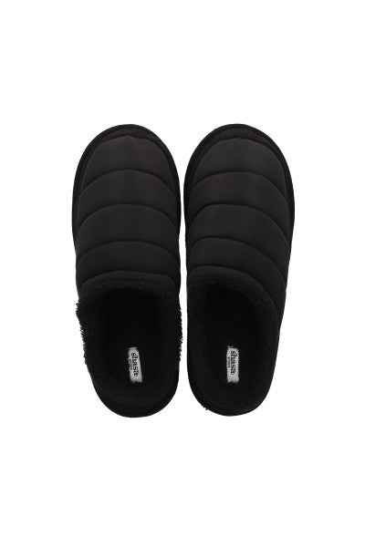 Pantuflas acolchadas sherpa NEGRO