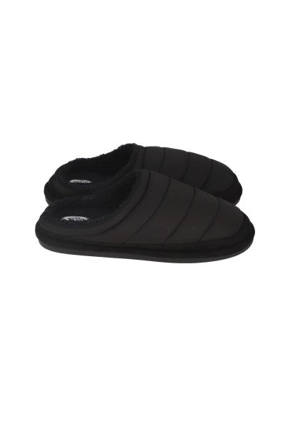 Pantuflas acolchadas sherpa NEGRO