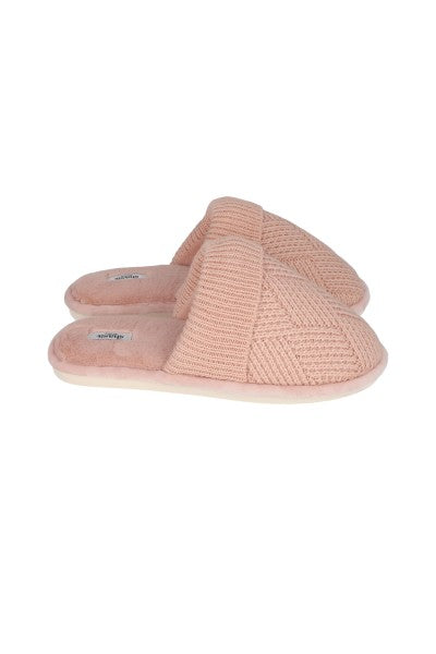 Pantuflas tejidas sherpa PALO DE ROSA