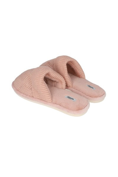 Pantuflas tejidas sherpa PALO DE ROSA