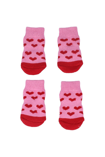 Calcetines mascota huellas antideslizantes ROSA