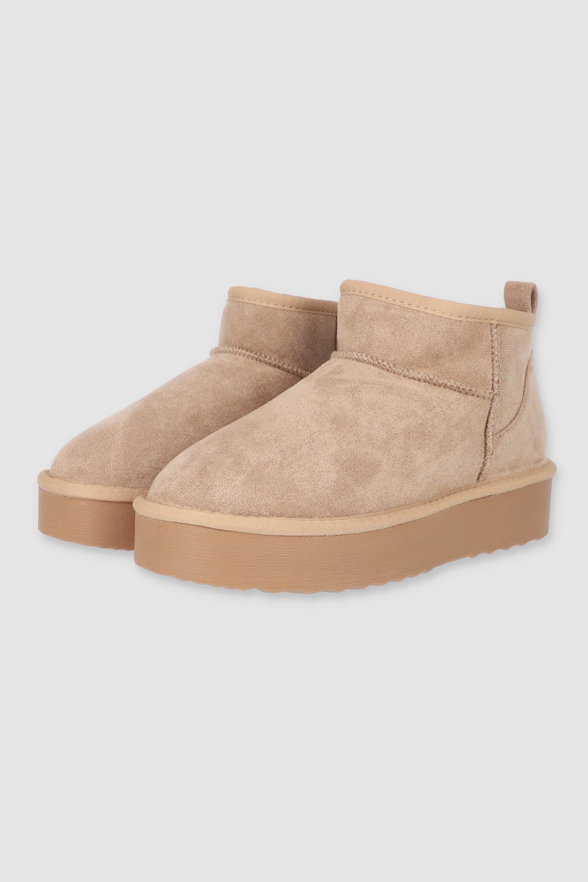 Smooth boots stuffed lining CAMEL