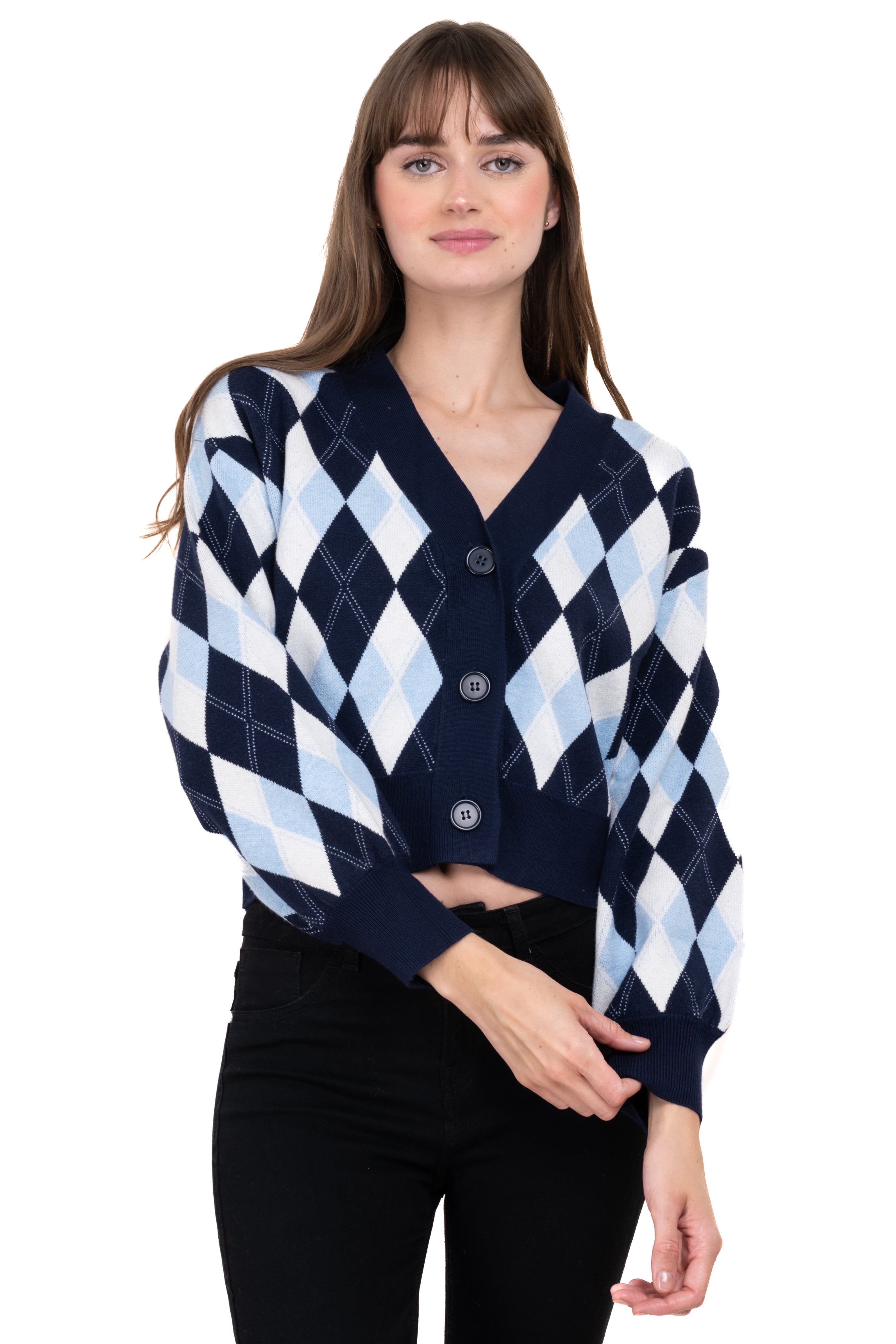 Cardigan rhombus fabric Marino Combo