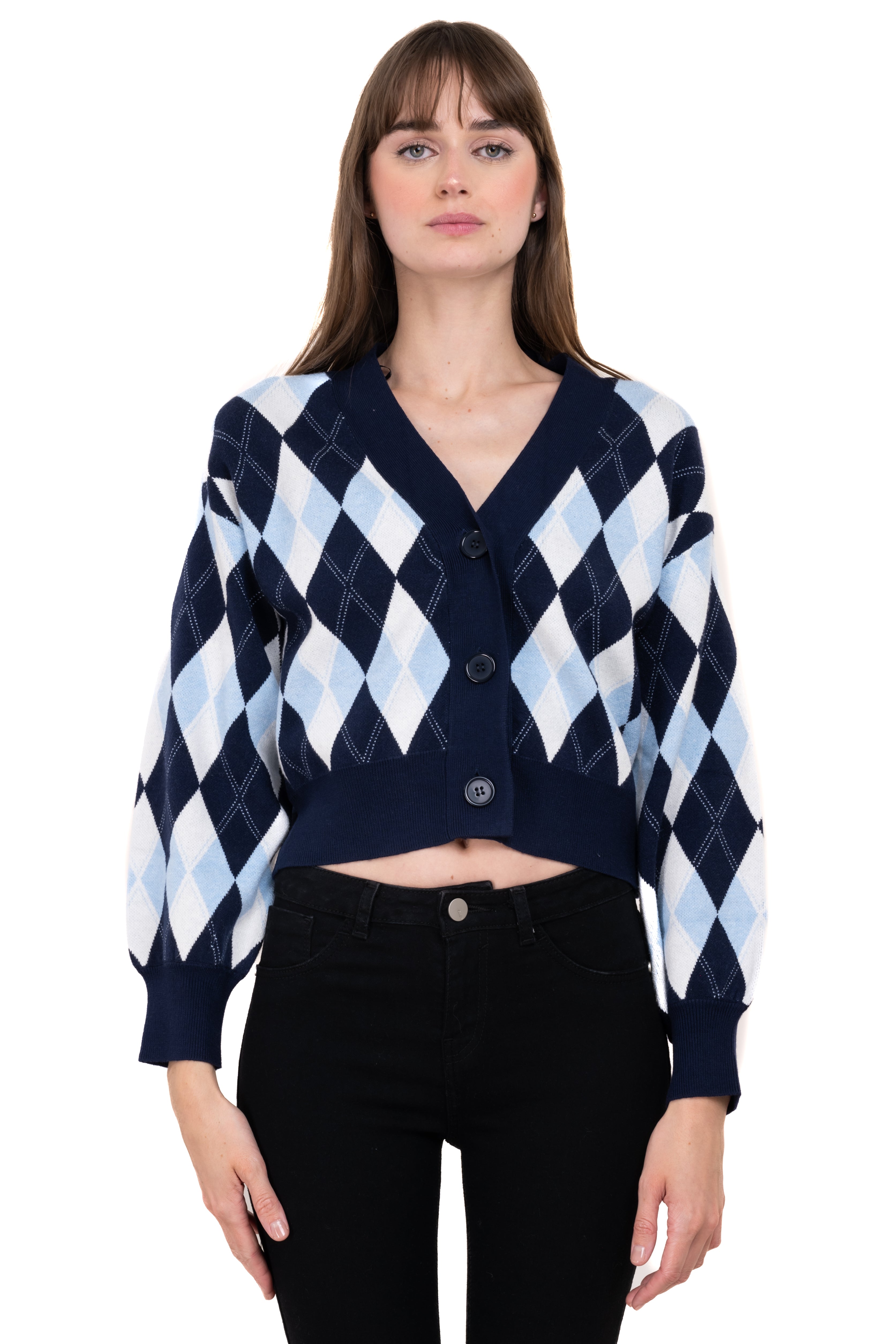 Cardigan rhombus fabric Marino Combo