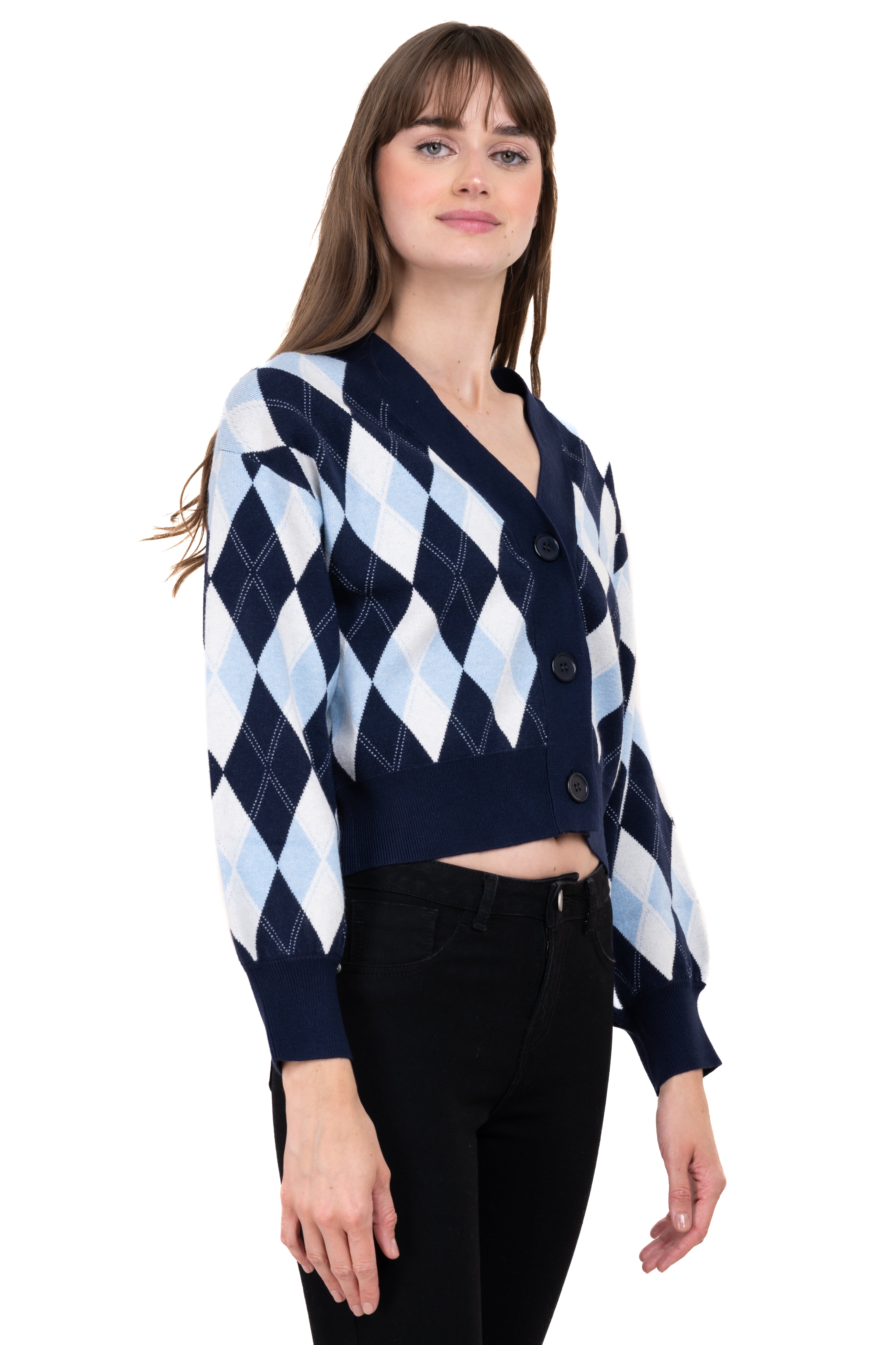 Cardigan rhombus fabric Marino Combo