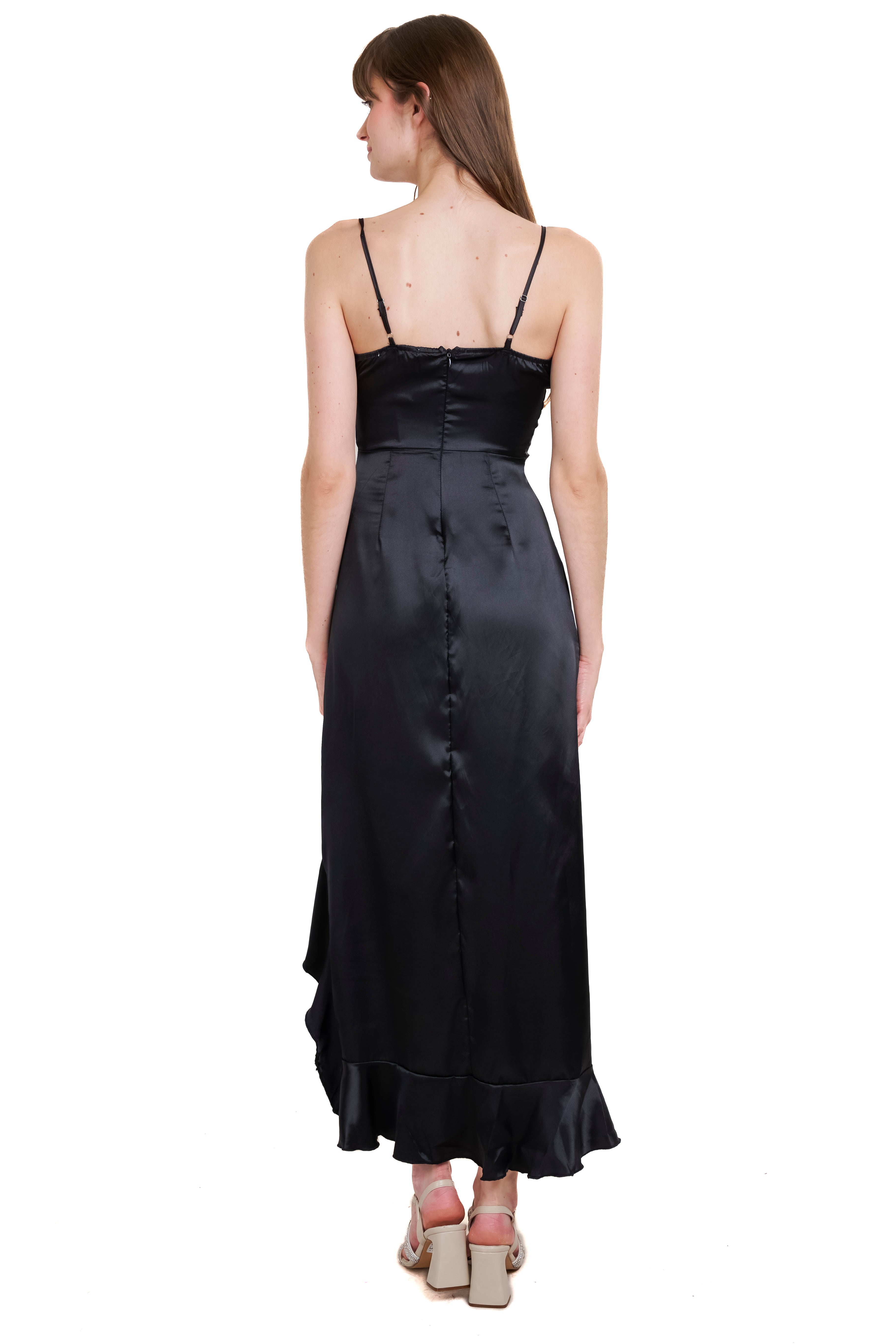 Olanes Asymmetric Maxi Dress BLACK