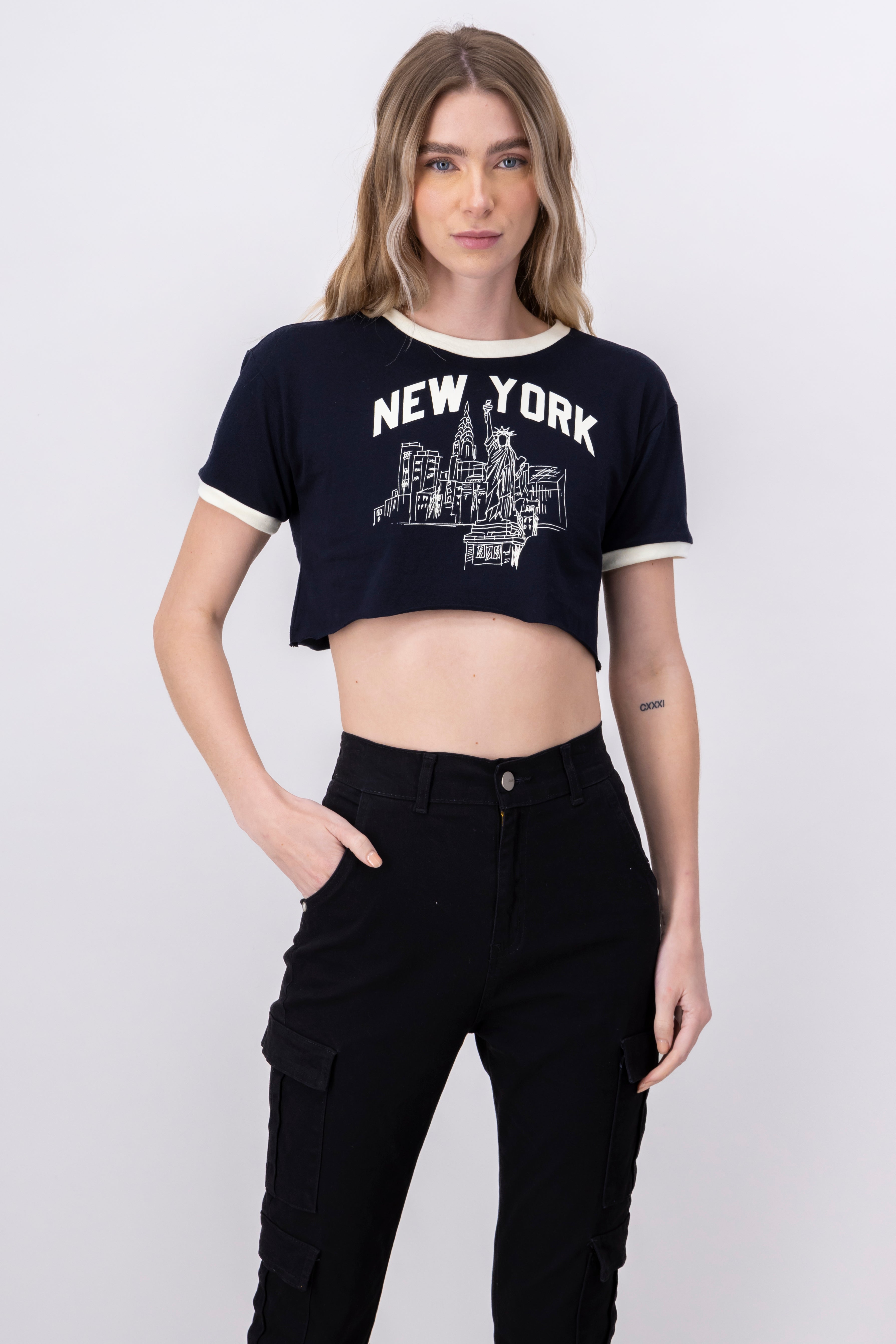 CROP New York shirt Combo blue