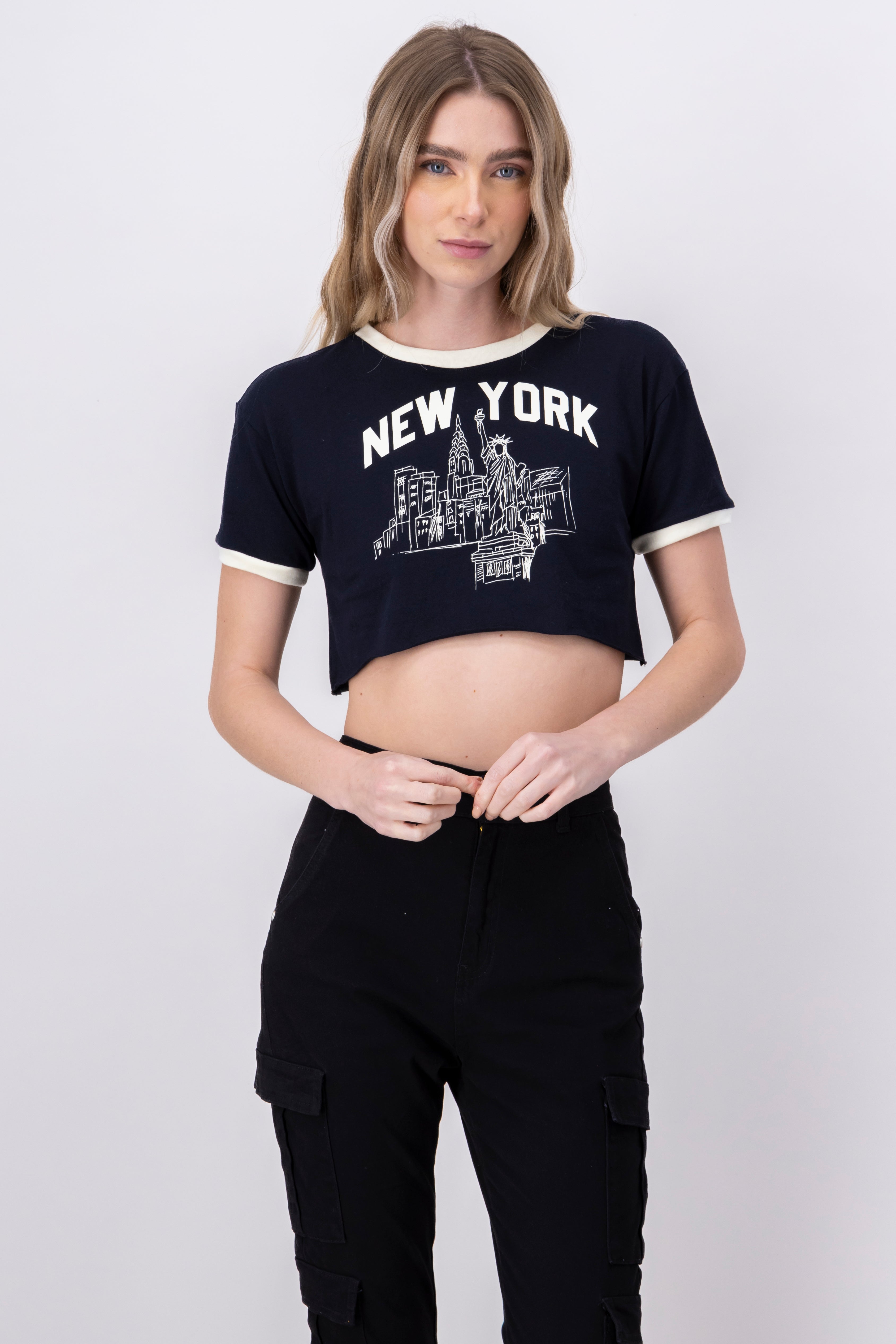 CROP New York shirt Combo blue