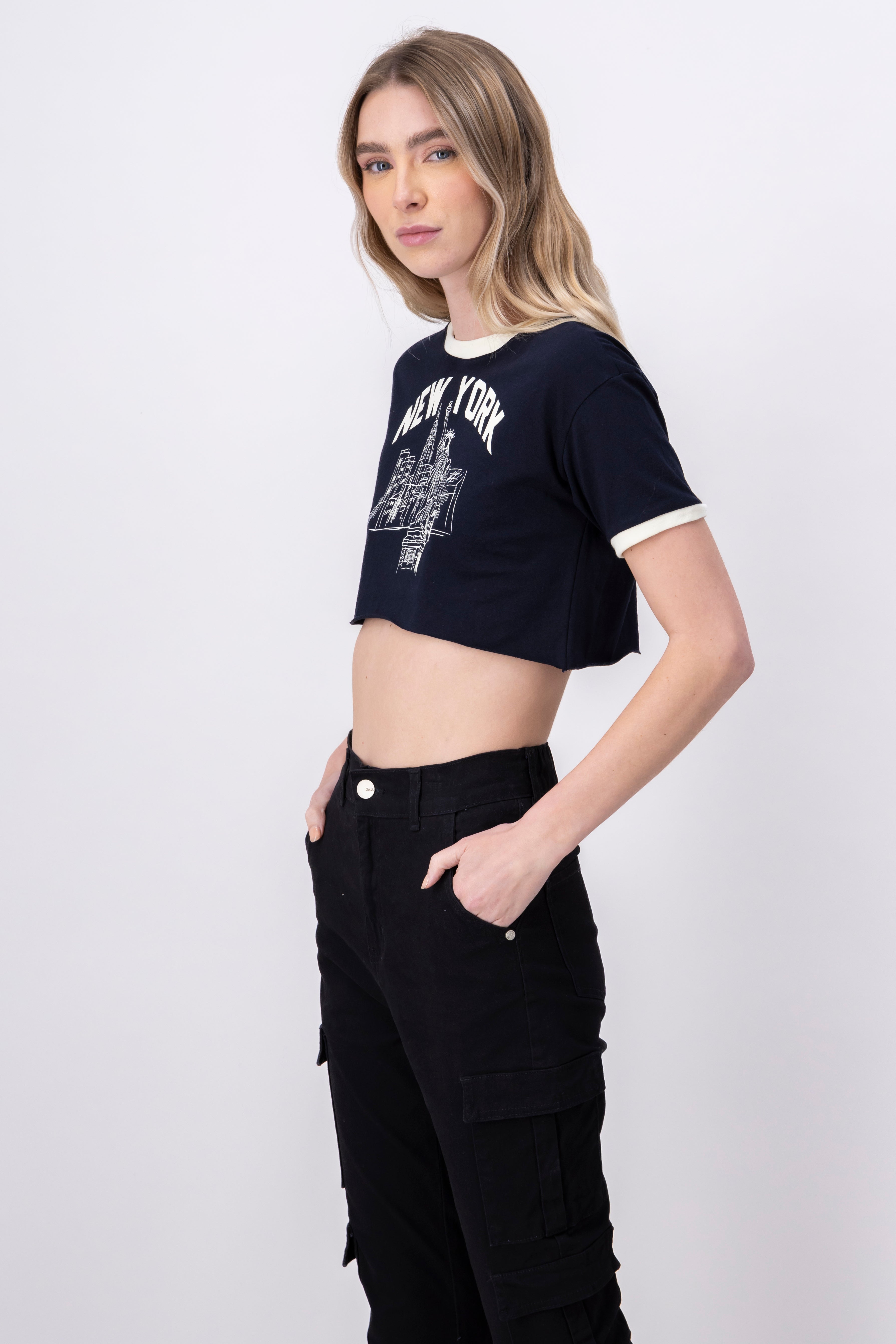 CROP New York shirt Combo blue