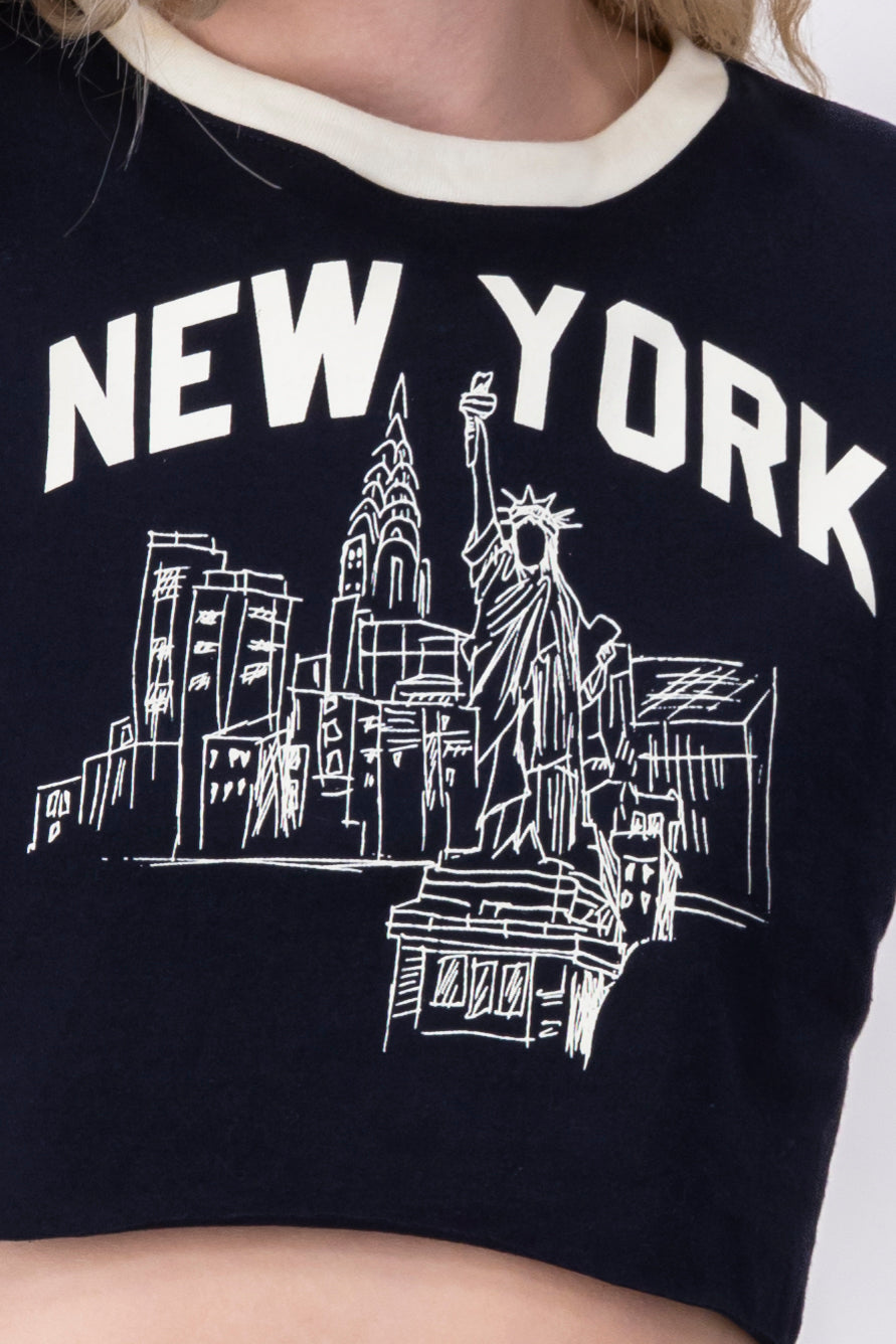 CROP New York shirt Combo blue