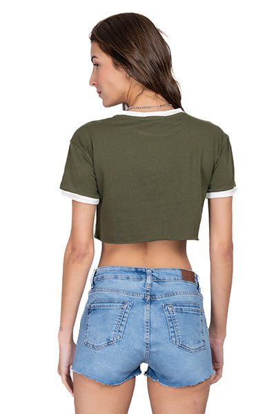 CROP New York shirt Olive Combo