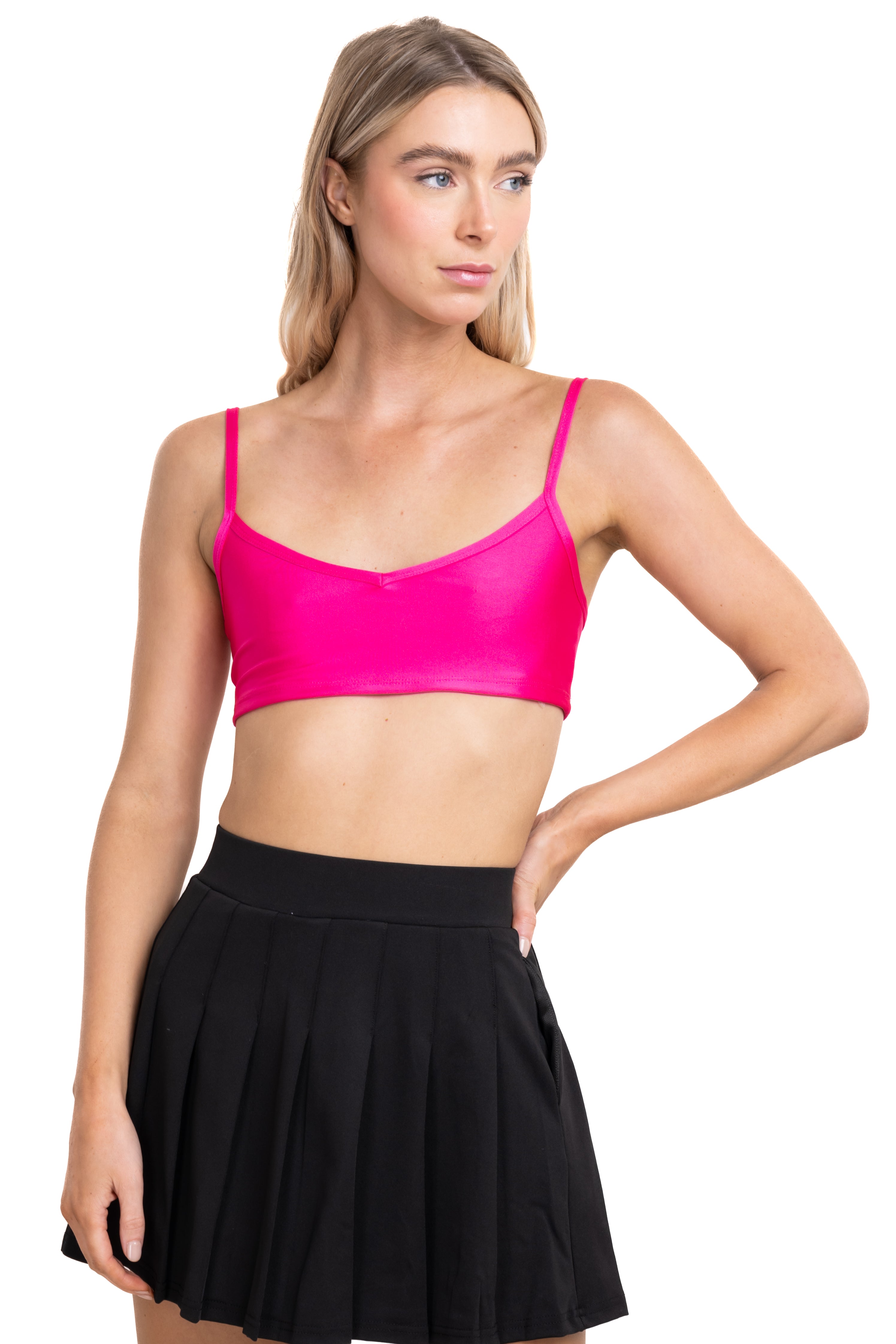 Top crop escote v tirantes ROSA