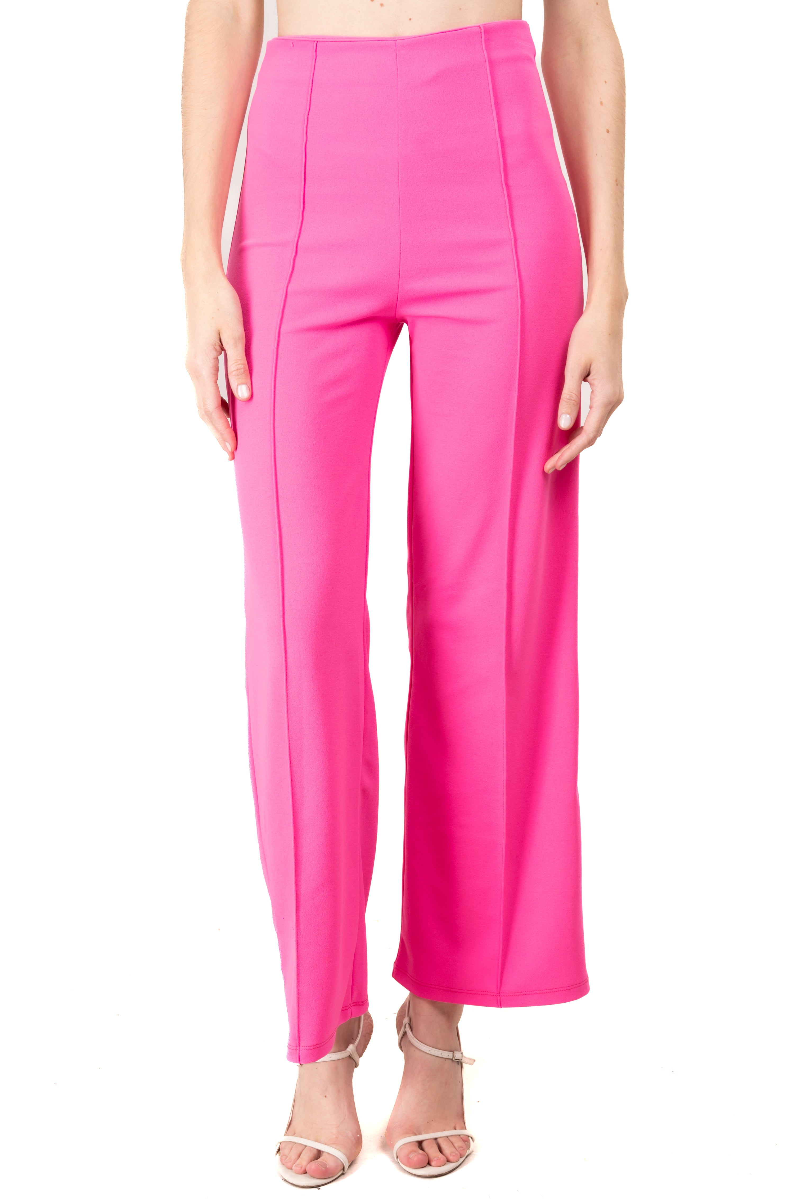 Pantalón wide leg costura frontal PALO DE ROSA