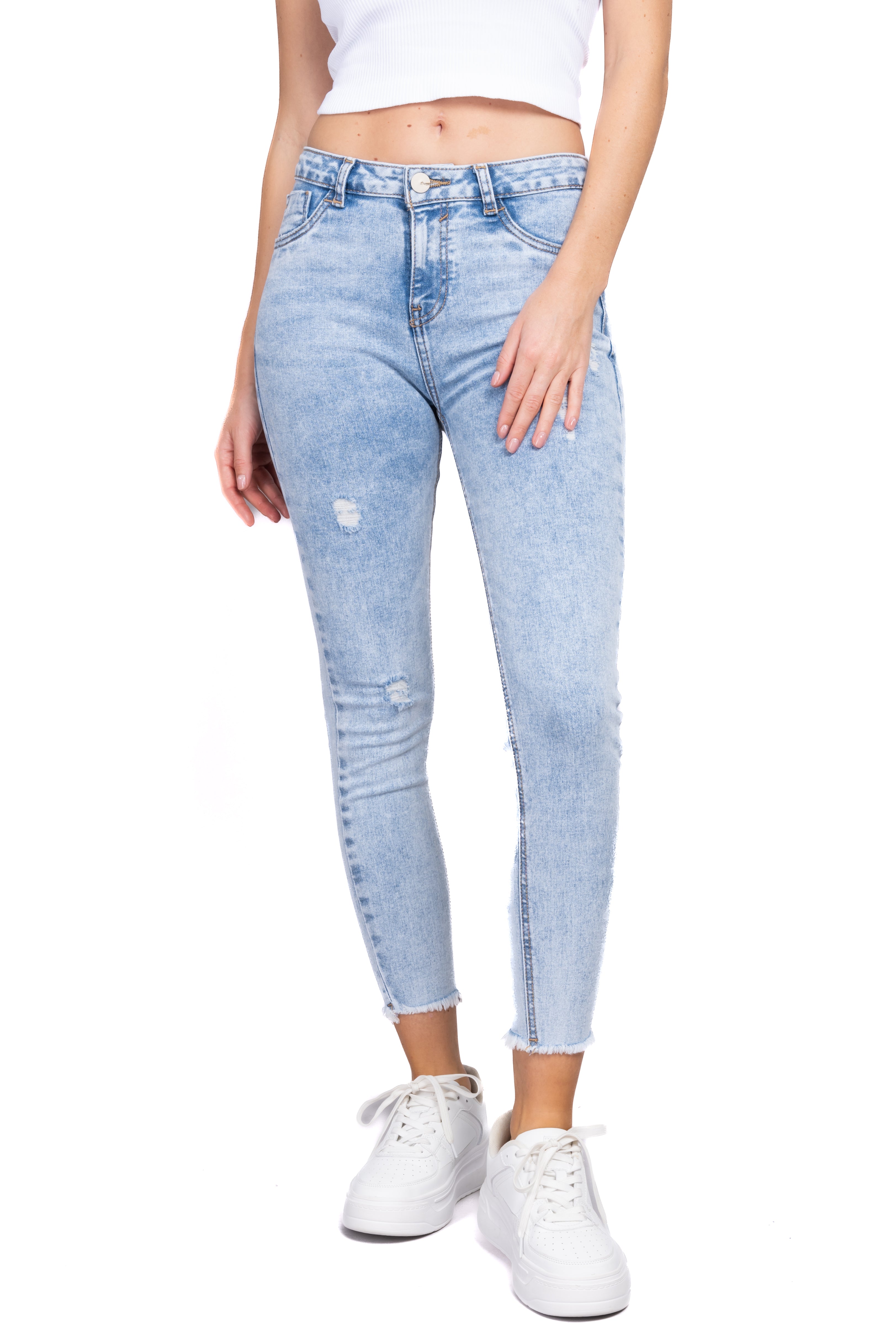 Jeans skinny con corte en tobillo ACID LIGHT