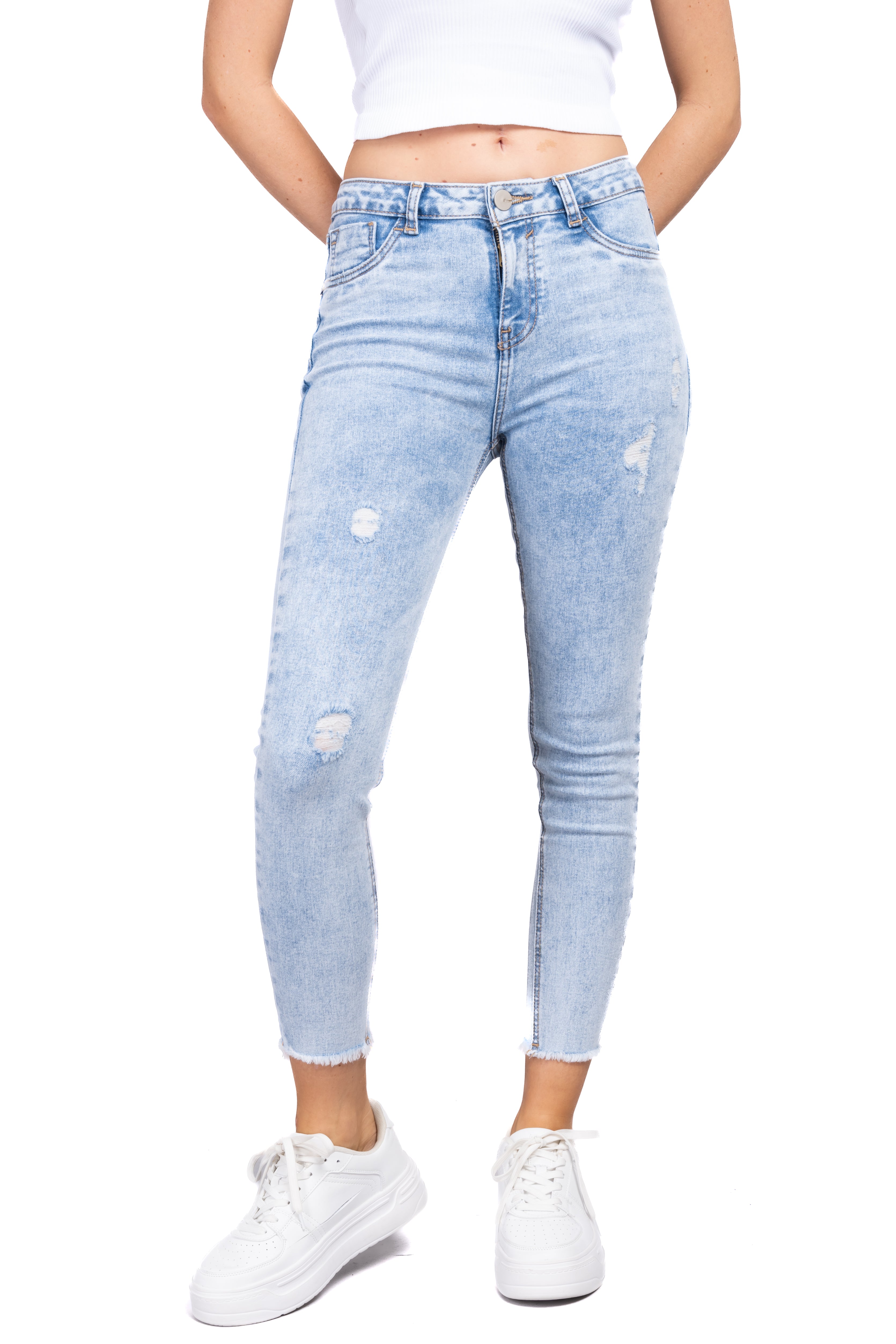 Jeans skinny con corte en tobillo ACID LIGHT