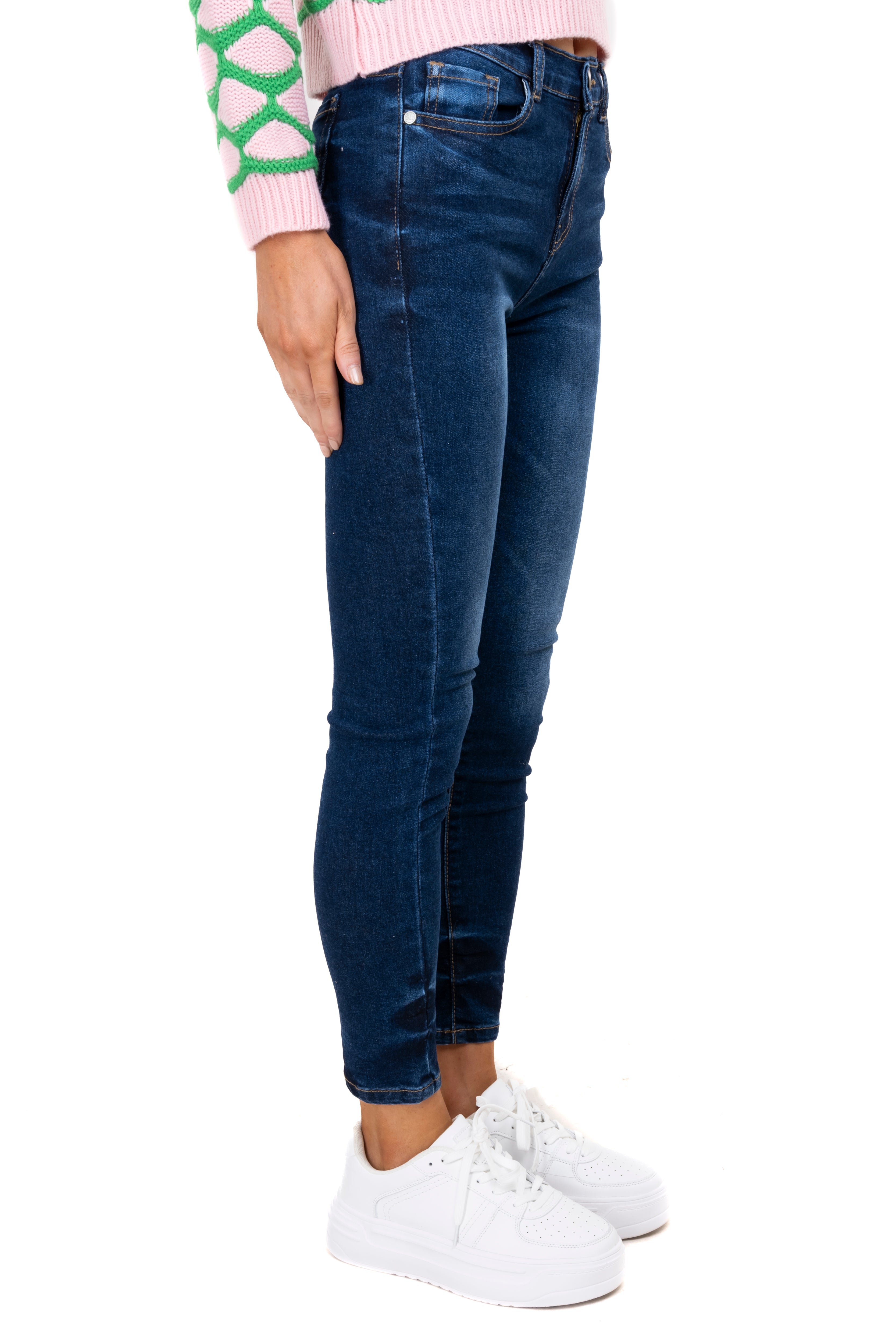 Skinny jeans in ankle detail Dark Wash