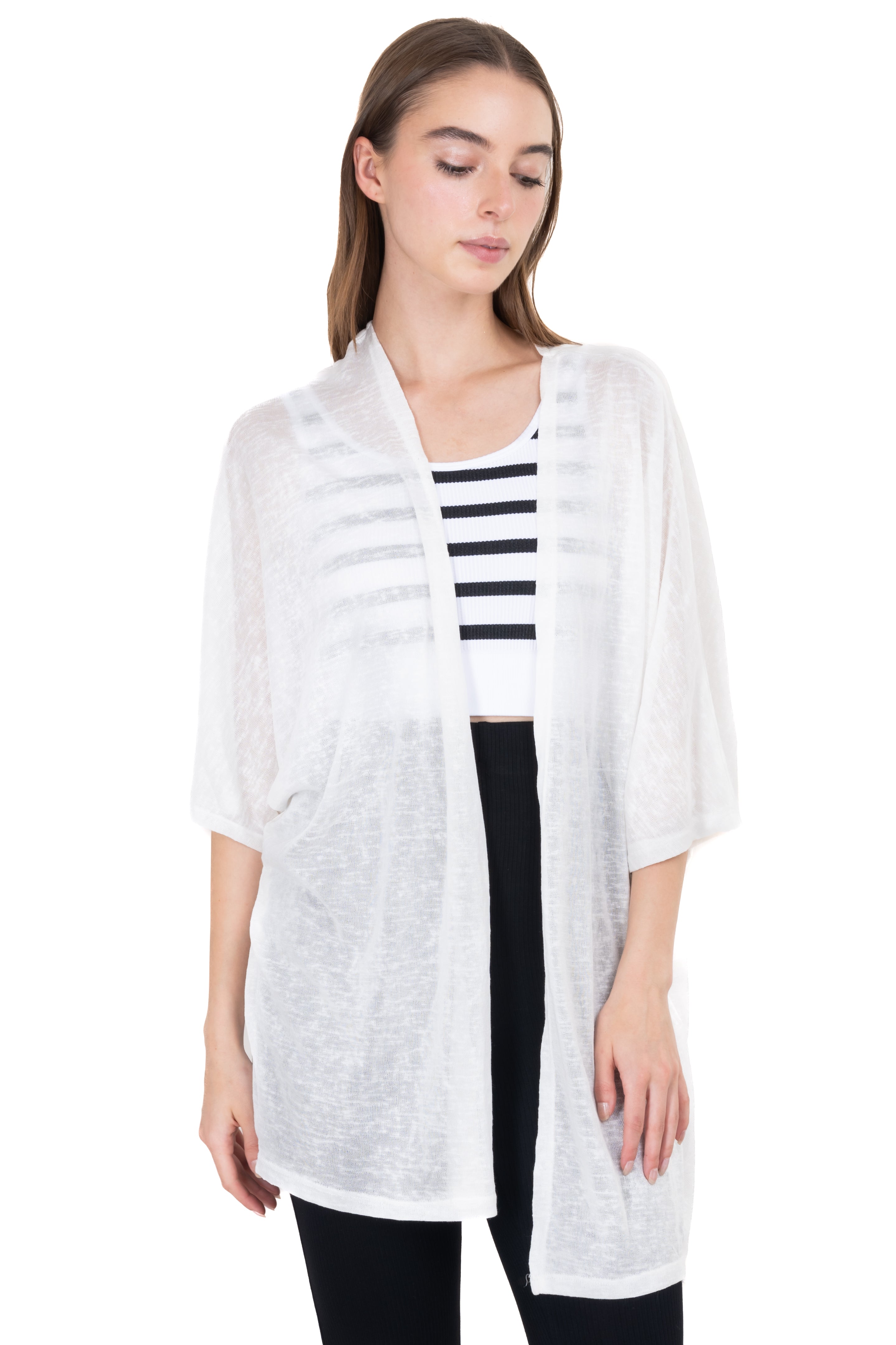 Light jaspeado cardigan BONE