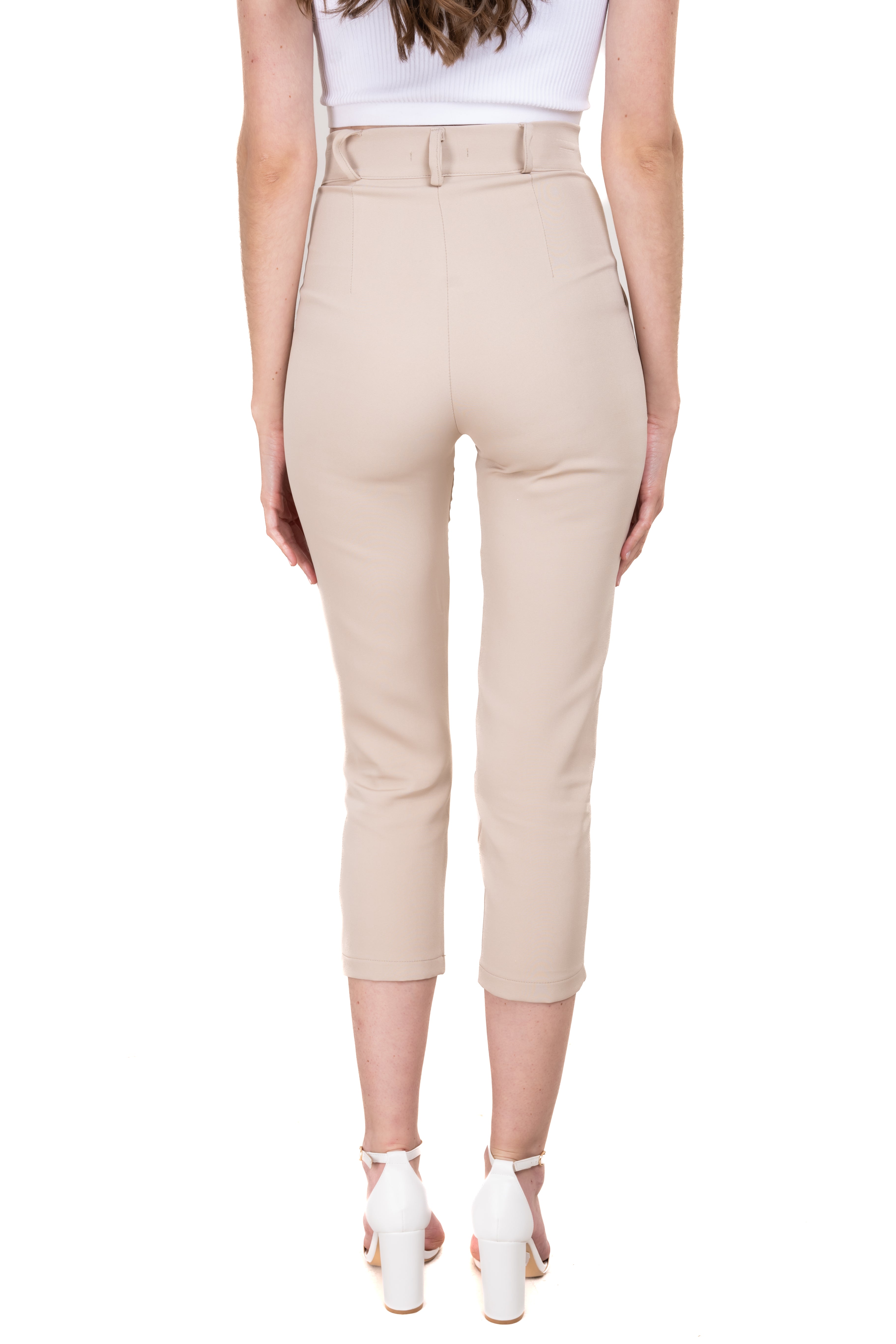 High waist pants bags BEIGE