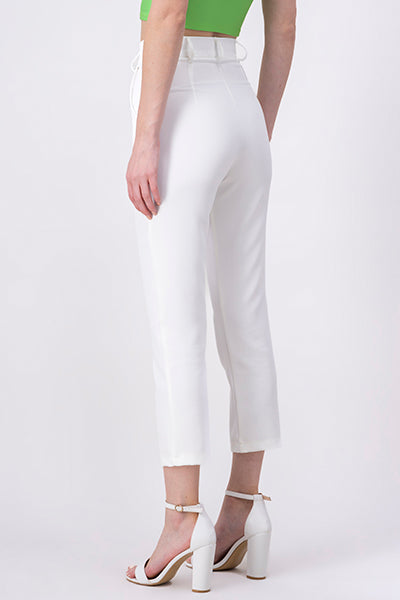 High waist pants bags WHITE