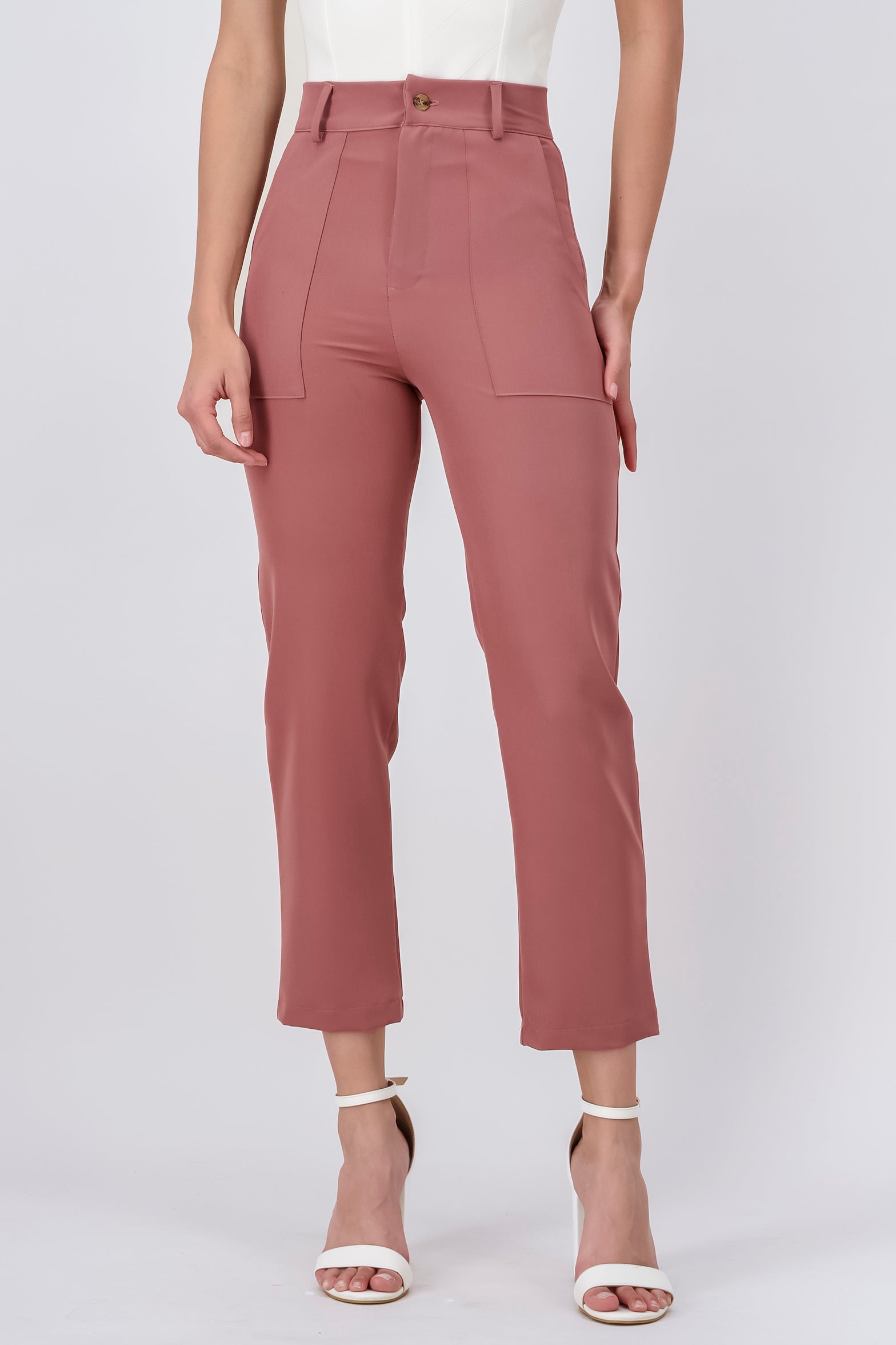 Pantalón Cintura Alta Bolsas BLUSH